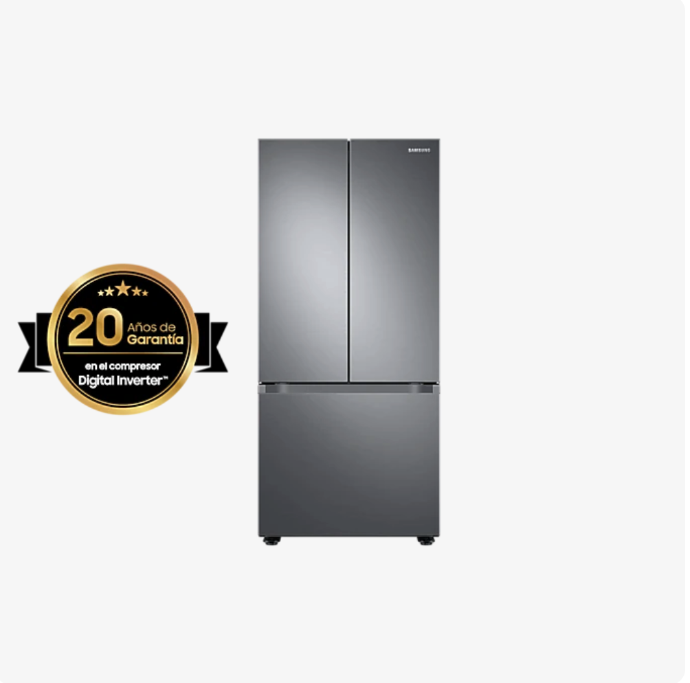 20% Off en Refrigerador French Door 22 pies cúbicos con diseño de puerta plana color ACERO SUTIL